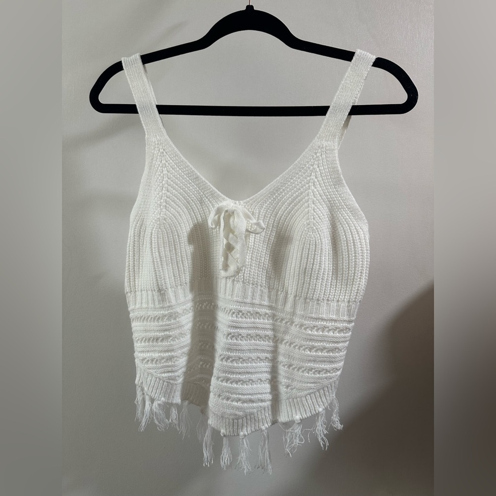 No Boundaries Sweater Tank Top with Fringe Hem - Picture 5 of 8